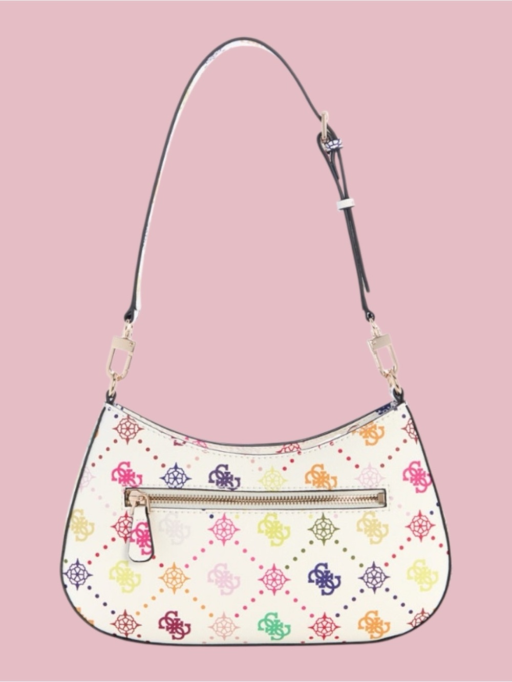 Guess NWT Emeile Logo Top Zip Small Shoulder Bag - Picture 3 of 5